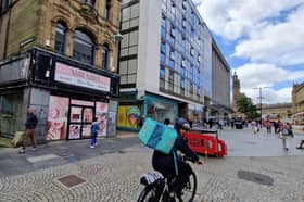 Fargate, in Sheffield city centre, where a study found PM2.5 air pollution levels exceeded the recommended limit