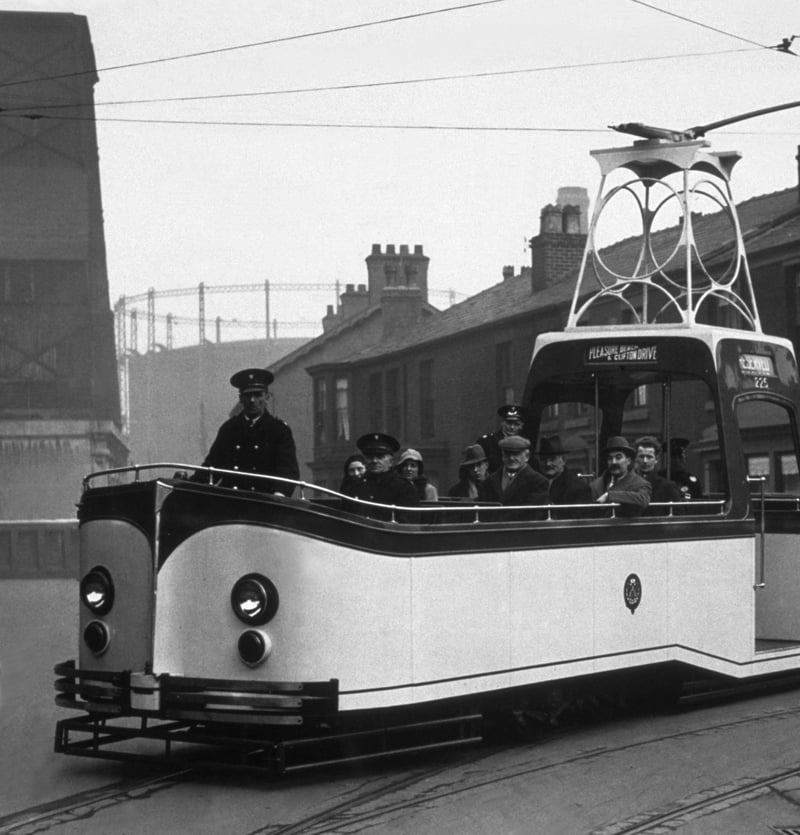 A single decker tram in 1934