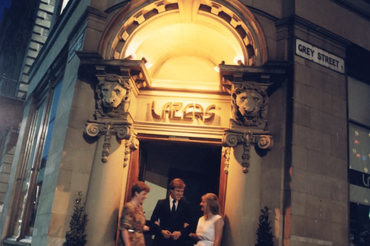  A photograph taken in 1986 of the entrance to Lazers bar at the junction of Grey Street and Collingwood Street. 