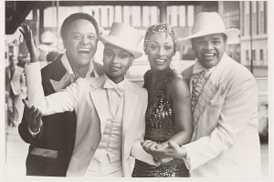 The show, prdocued by Robert Cooper, was a musical recreation of Harlem in the 1920s and 30s. The photograph shows (from left) Lon Satton or Sutton, Vivian Reed, Gail Nelson and Jay Flash Riley on April 19, 1983. 