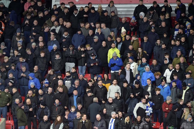 Owls fans at Stoke for the first away victory of the season. 