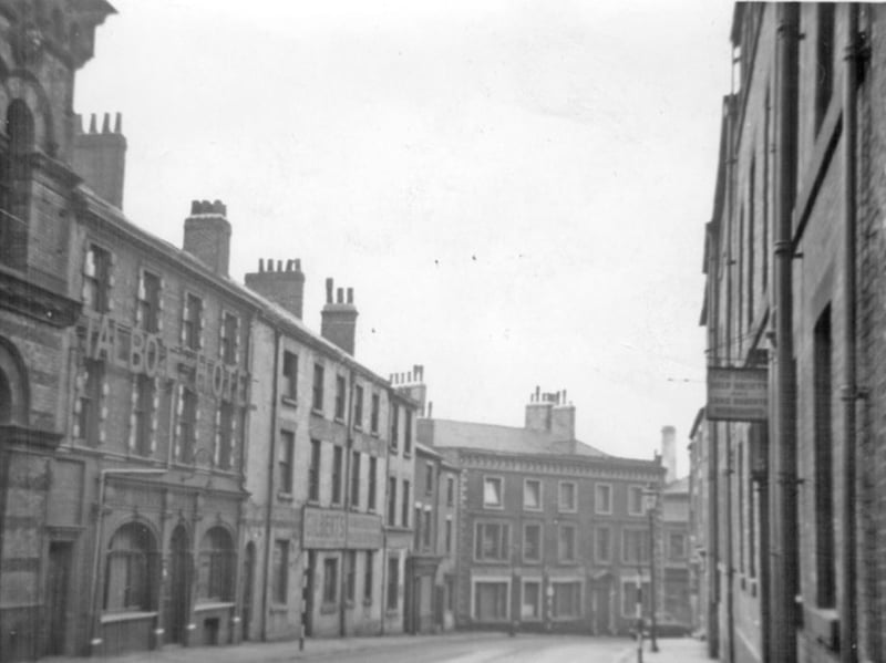 Arundel Street, Sheffield, including Talbot Hotel and Gilbert's (Hull) Ltd. Radio, pictured in September 1957