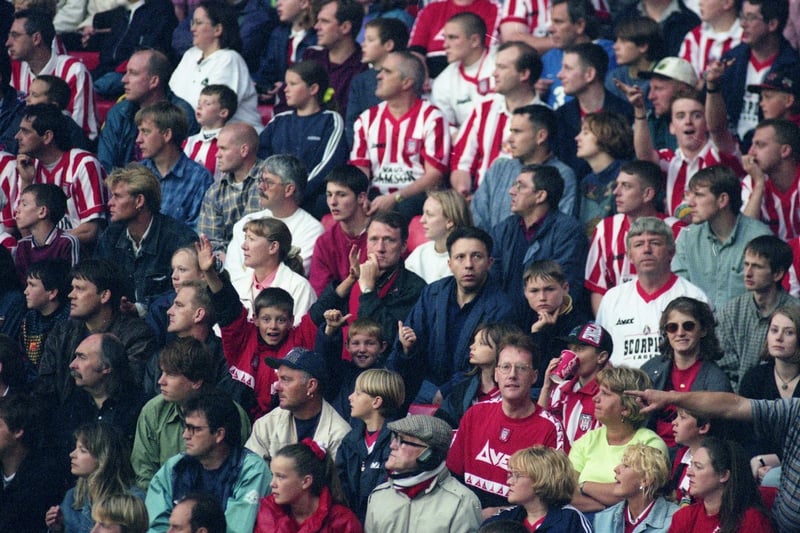 The opening of the stadium in 1997 and these fans were watching Sunderland in action against Ajax.