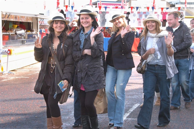 Take That fans on the way to the gig at the Stadium of Light in 2009.