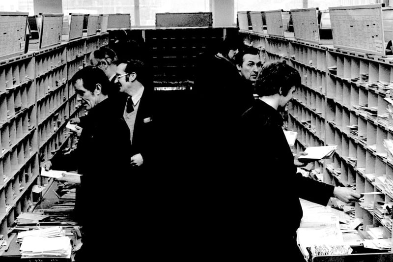Sunderland's hard-working Post Office staff at Christmas in 1977.