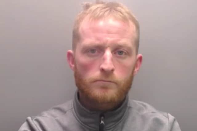 Curley, 30, pleaded guilty to burglary at Durham Crown Court and  was sentenced to two years and nine months in prison
.