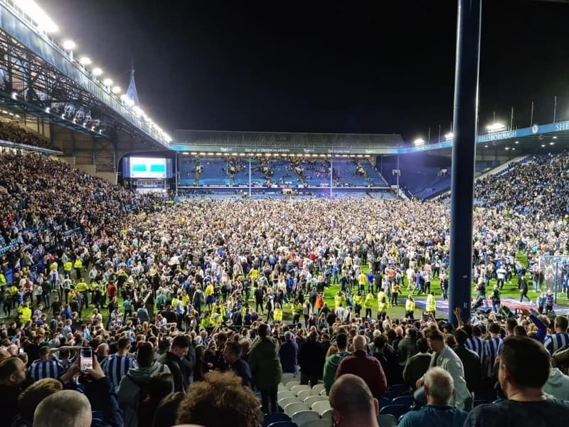 After a 4-0 defeat in the first leg of their playoff semi-final against Peterborough, some thought all hope was lost. Incredibly, Sheffield Wednesday overturned the defeat, winning 5-1 at Hillsborough in the return leg, and ultimately prevailed on penalties, before beating Barnsley 1-0 for the Championship promotion. (Picture: Fans flood onto the pitch after the win. Natalie Oxley)