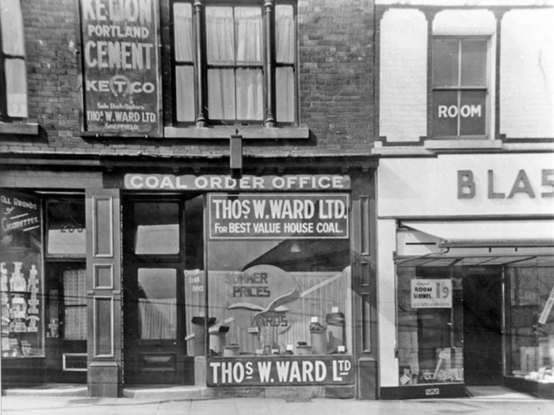 T. W. Ward Coal Order Office, on London Road, Sheffield, in August 1936