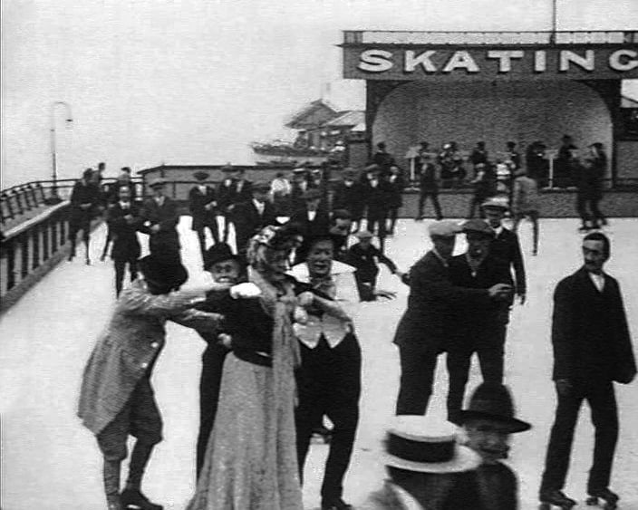 Roller Skating on Central Pier in 1914