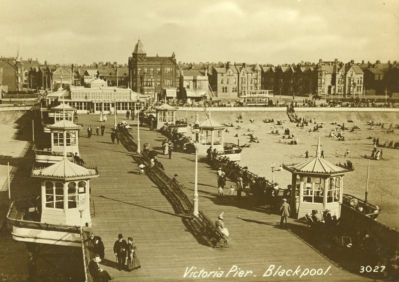 Historical postcard showing Victoria Pier as it was known at South Shore