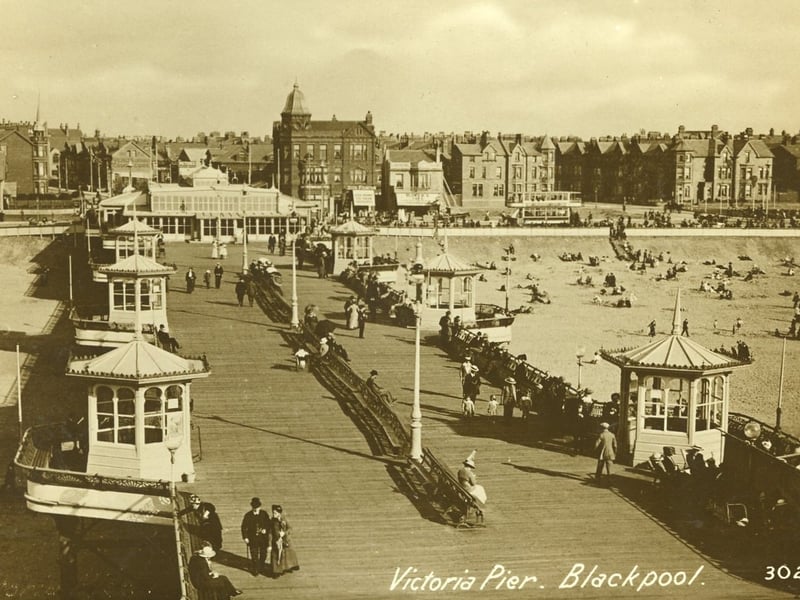 Historical postcard showing Victoria Pier as it was known at South Shore