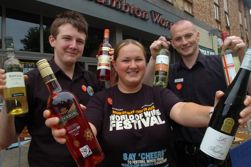 The pub held its own World Cup wine festival in 2010.
Pictured with some vintage tipples were Martin Haswell, Peta Halliwell and John Nutman.
