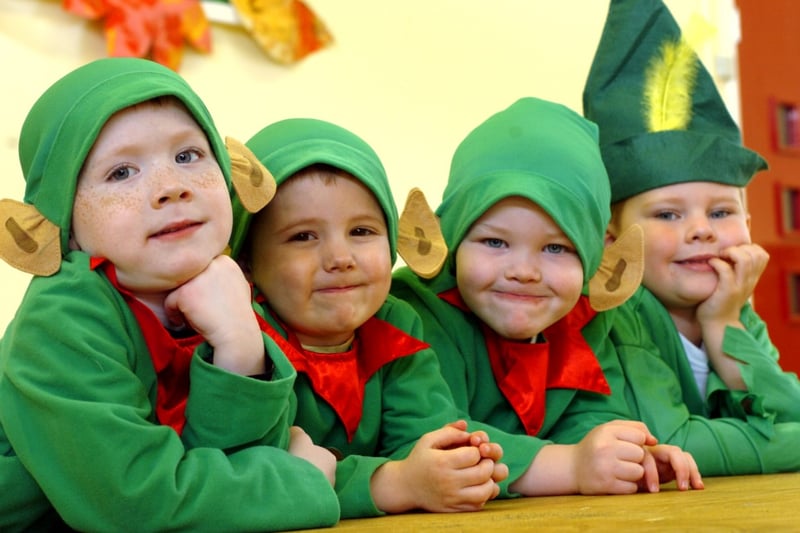 Harry Callaghan, 5, and 4-year-olds Mark Lavelle, Ben Stephenson and Kyle Turner made a great line-up of cute elves at Hylton Red House Primary School in 2009.