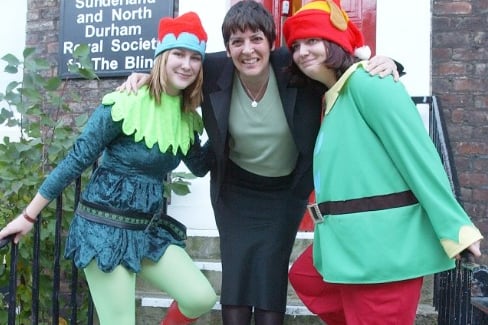 Sylvia Stoneham, centre, was joined by elves Samantha France and Emily Stoneham for a fundraising challenge in 2006.
They were raising money for the Sunderland and North Durham branch of the Royal Society for the Blind.