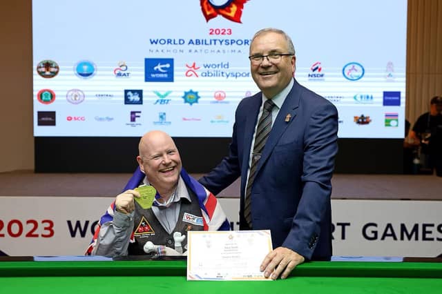 Gary Swift with his gold medal at the World Abilitysport Games in Thailand