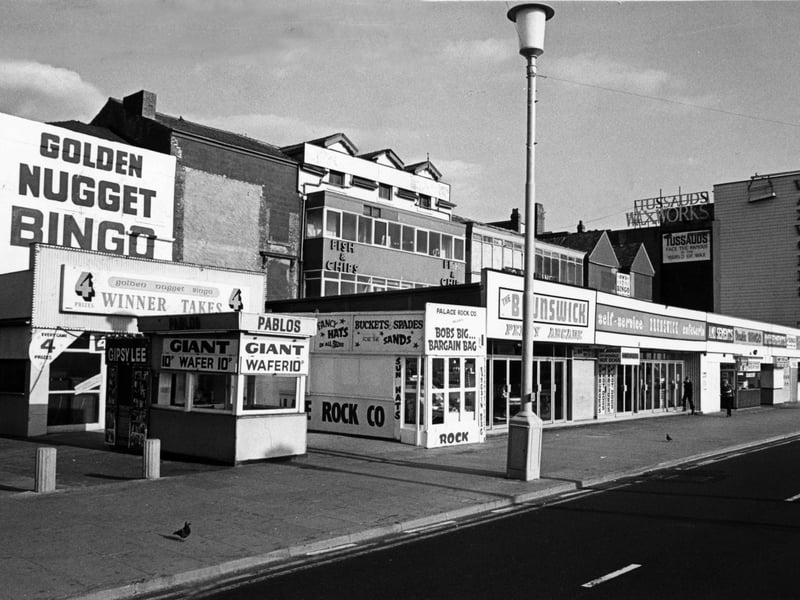 Kiosks and arcades on the Golden Mile in 1980