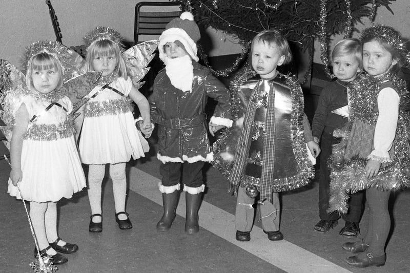 Some great costumes at the Gateway Nursery School Christmas Concert in December 1973.