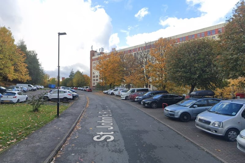 The seventeenth-highest number of reports of offences that took place in Sheffield between November 2022 and October 2023 were made in connection with incidents that took place on or near St John's Road, Park Hill, with 51 