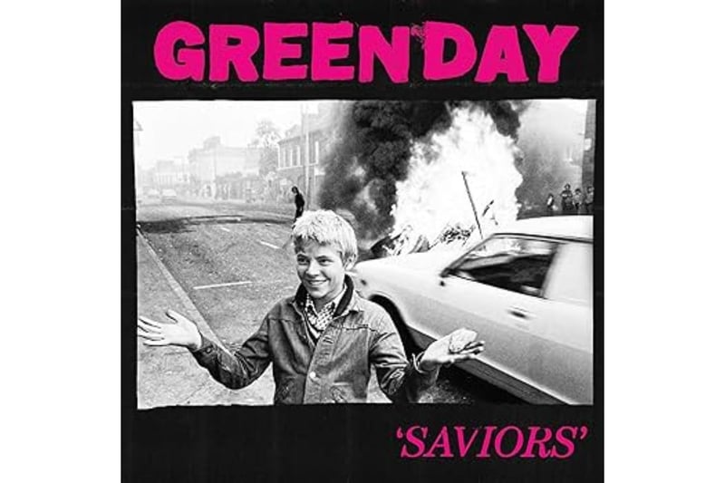 Incredibly, 'Saviors's is the 14th studio album by pop-punks Green Day. The arresting fromt cover is an edited picture taken during the Troubles in Nothern Ireland. It's coming out on January 19.