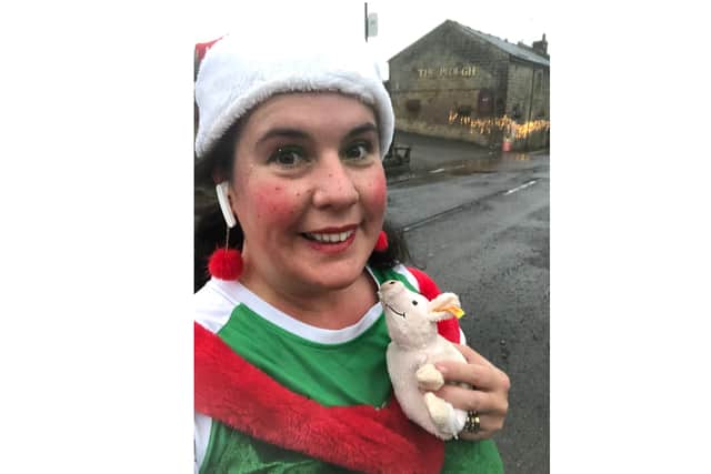 Rebekah may have been the only runner at the Percy Pud 2023 - there wasn't even an event, in fact - but she still got her Christmas pud as a reward.