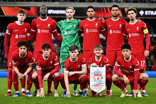 Liverpool player ratings vs Union SG. (Photo by Andrew Powell/Liverpool FC via Getty Images)