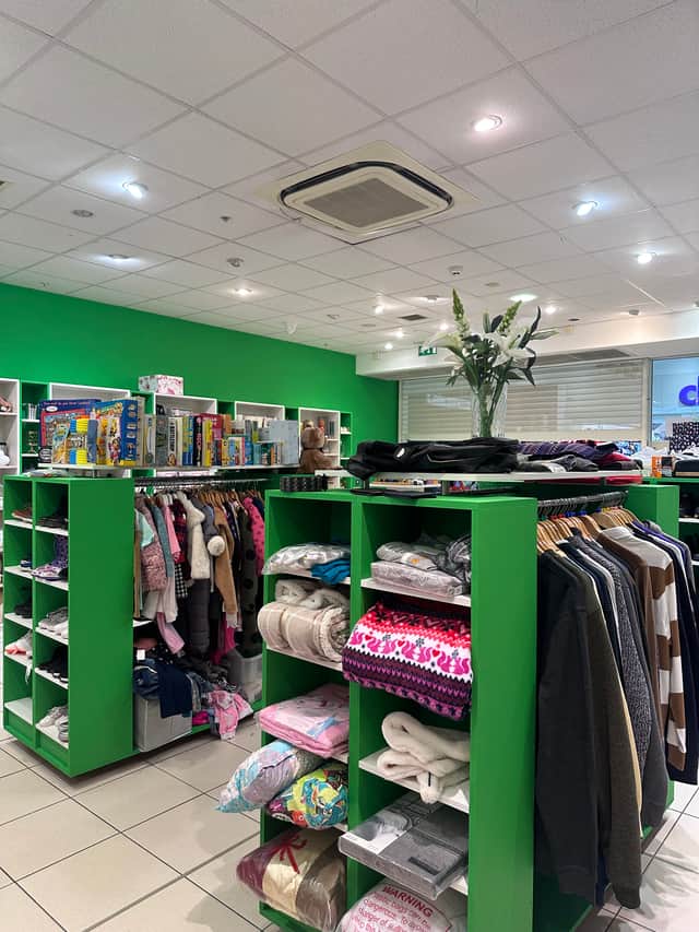 Inside the new charity shop at Crystal Peaks Shopping Centre.