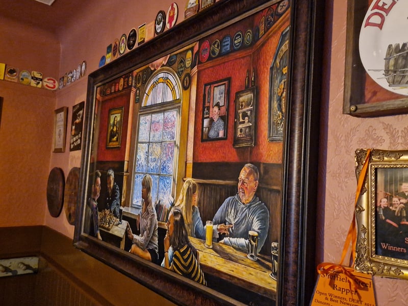 A painting on the wall at Shakespeare's pub in Sheffield