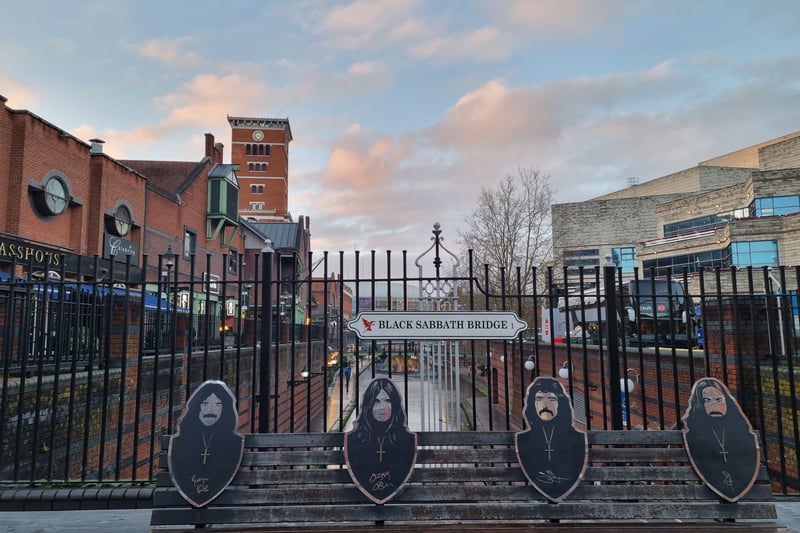 The Black Sabbath Bench is one of the city's main tributes to celebrate the metal legends. The bench which overlooks the canal on Broad Street. The bench was first unveiled on in February 2019 at Saint Luke's Church, on Gas street before being placed permanently on Broad Street. Tony Iommi attended the opening at the time.