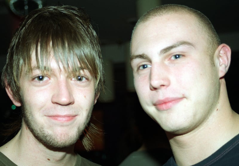 Michael Jones and Jay Dale at RSVP bar in Sheffield city centre in 2003