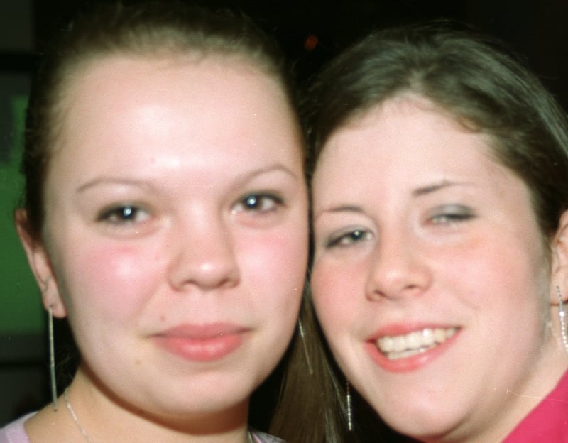 Holly-Anne Dawson and Lizzie Hughes at Sheffield's RSVP bar in 2003