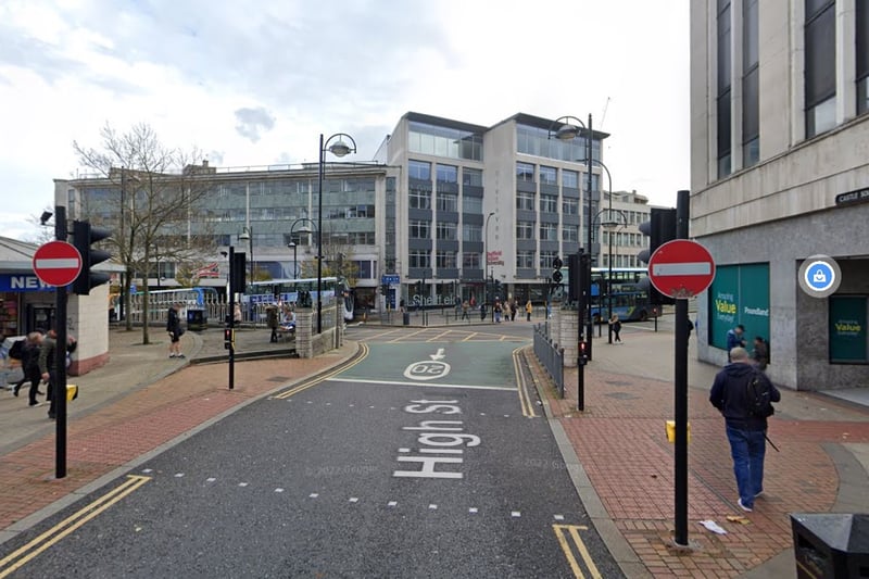 The fourth-highest number of reports of violence and sexual offences in Sheffield between November 2022 and October 2023 were made in connection with incidents that took place on or near High Street, Sheffield city centre, with 102