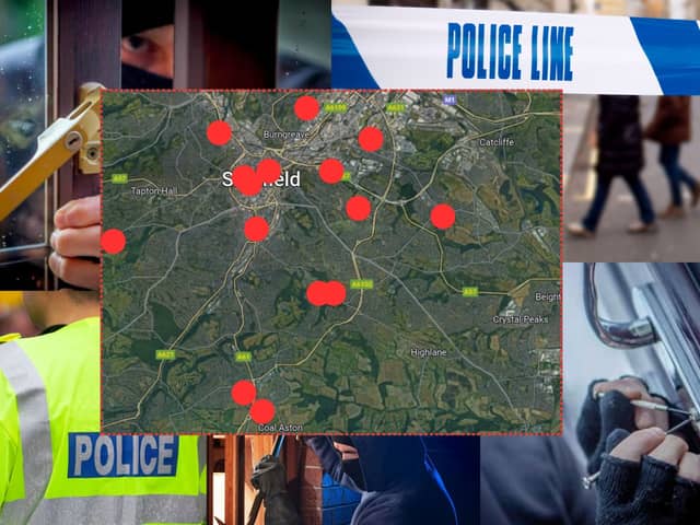 Pictured here are the worst 15 streets in Sheffield for burglaries 