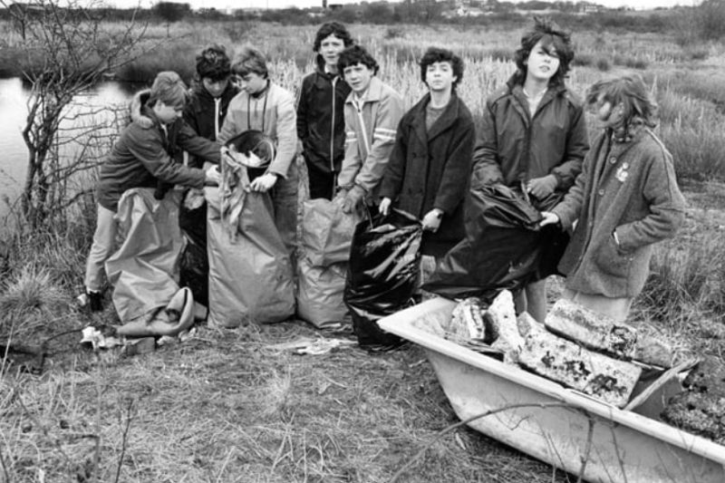Hedworthfield Comprehensive School students are pictured with some of the rubbish they collected from the Mount Pleasant Marsh, Boldon. Remember this? 