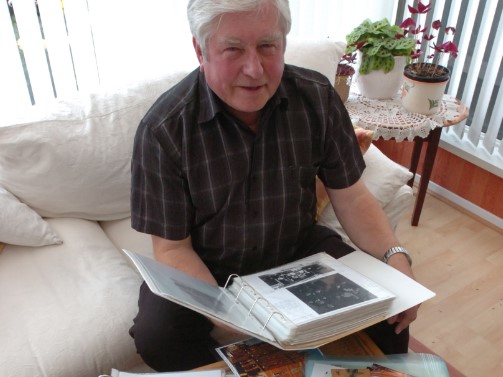 Ron Lawson pictured in 2007 with a small sample of his huge collection of Sunderland pub photos.