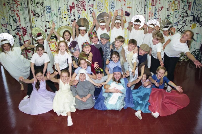 Youngsters from Hylton Red House Primary School performed their Christmas play with a noisy rock 'n' roll theme in 1998.
Making it a hattrick of Christmas number ones were the Spice Girls with Goodbye.