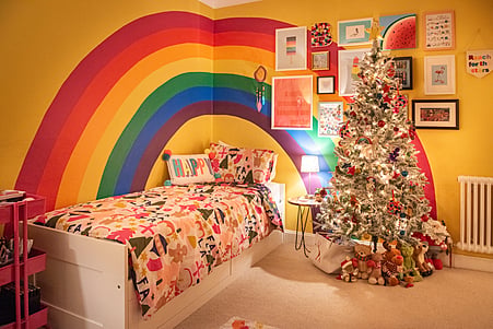 The Edinburgh house is a riot of festive colour.