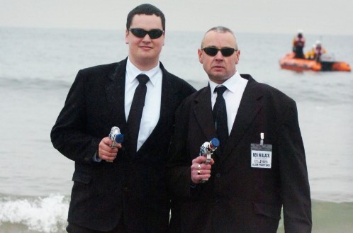 Looking for aliens, and dressed as Men in Black in 2006,  were Ross Morgan and Dave Matthews.
They were paying tribute to the film as they did the Boxing Day dip at Seaburn.
Catch the real Men In Black on Channel 4 on December 23 at 7pm.