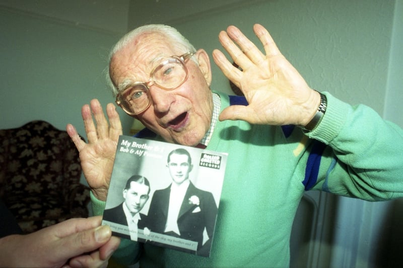 Sunderland's own star Alf Pearson made the news in 2001.
The 91-year-old released a CD of him and his late brother Bob's songs. 
The number 1 in the charts was Robbie Williams and Nicole Kidman with Somethin Stupid.