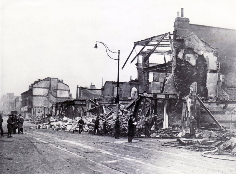 Wreckage following the Sheffield Blitz