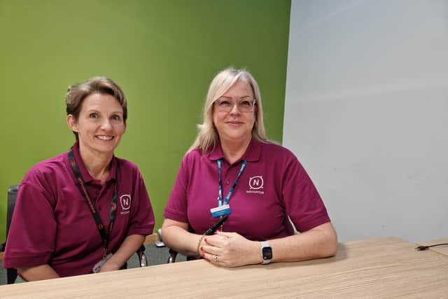 Kristy O'Brien (left) and Claire Birdwell from Northern General's A&E Navigator team 