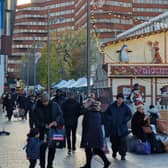 Christmas shopping on The Moor in Sheffield