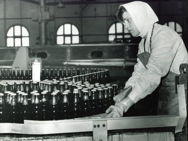 The bottling plant at Tennants Exchange Brewery, Sheffield, in 1962
