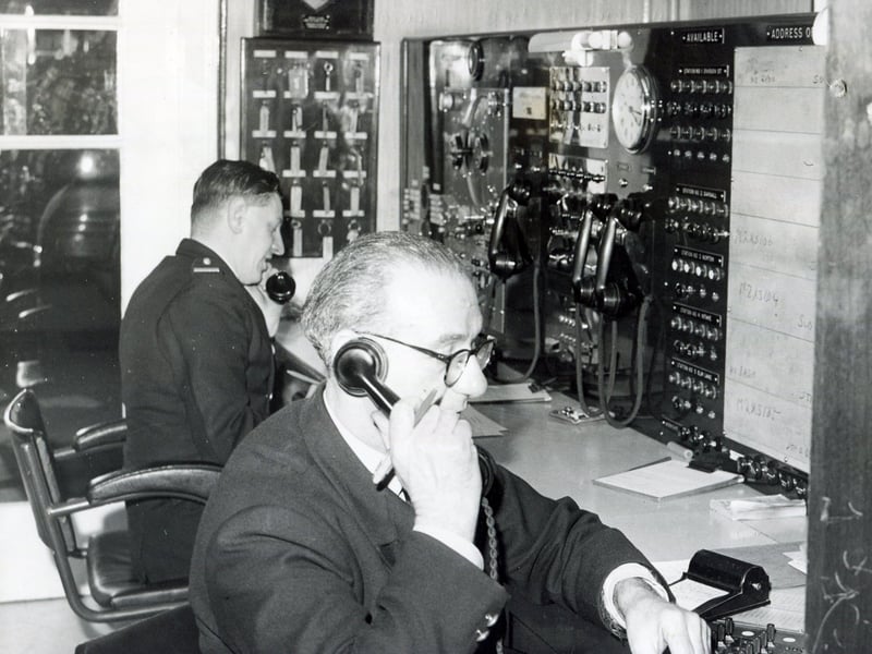 Sheffield Fire Brigade switchboard pictured in 1962