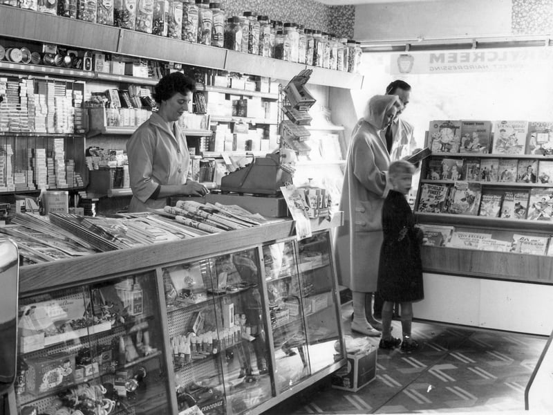 A newsagents in Sheffield in 1962