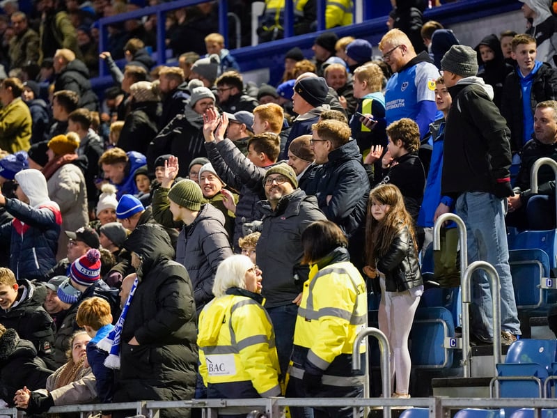 Pompey fans fill up the stands at Fratton Park