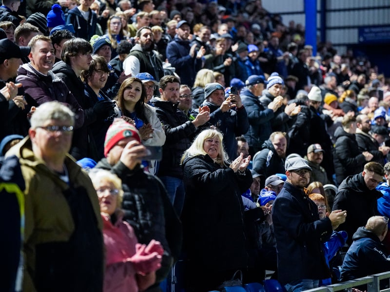 Pompey fans fill up the stands, and applaud the team