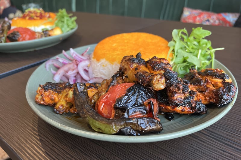 Reporter Chris Hallam enjoyed a taste of Persia and the Mediterranean at The Antler in Hillsborough in August 2023. Pictured is the Bandari Chick dish with the Saffron rice side. It was described as "really flavoursome", with a slight kick to it.
