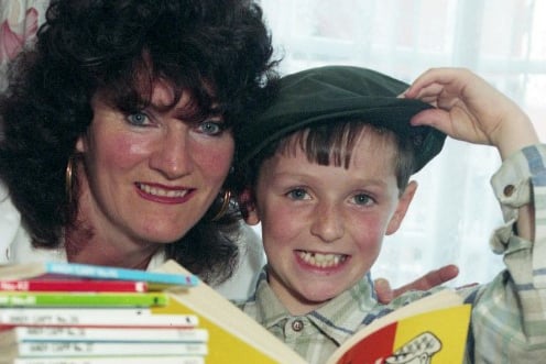 Eileen Turner of Ford Estate was pictured with her grandson Liam who made the headlines after he read every Andy Capp book.
