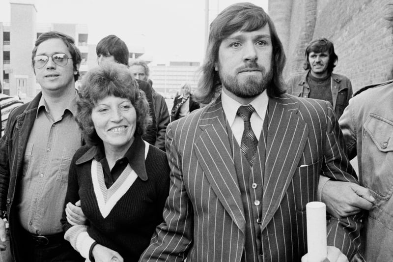A young Ricky Tomlinson, who starred in The Royle Family and Mike Bassett: England Manager, is pictured here in his mid-thirties, with wife Marlene Clifton in 1975, following his release from prison.