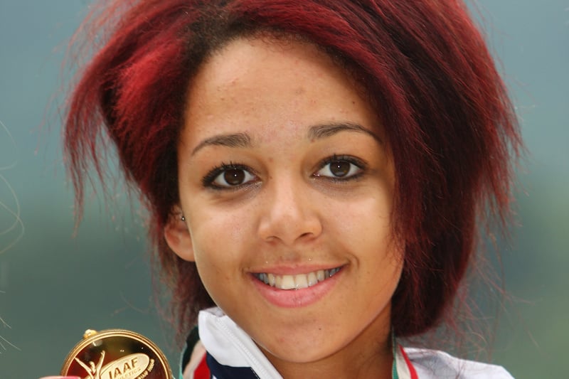 Double gold-winning heptathlete Katarina Johnson-Thompson, aged 16, at the IAAF World Youth Championships in 2009.
